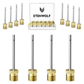 ETENWOLF A102 Brass Ball Pump Needles Pack of 12, No Break Heavy Duty Air Pump Needles for Balls with Storage Case, Compatible with Hand Pump and Electric Pump, Stainless Steel Body