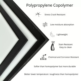 BuyPlastic White Polypropylene Copolymer (PPC) Plastic Sheet  3/8" x 24" x 48"