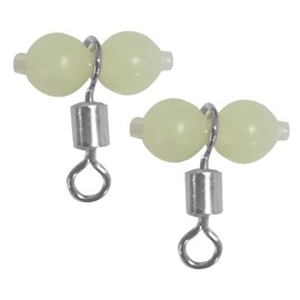 Laroal 50Pcs Luminous 3 Way Cross Line Swivels Gourd Shape Glow in Dark Beads and Rolling Swivels Fishing Line Hook Connector for Fishing Tackle