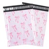 RUSPEPA 100 Pcs Pink Bow Poly Mailer, Coquette Bowknot Waterproof