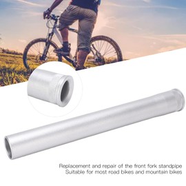 Bike Front Fork Extension Head Tube, Aluminum Fork Head Tube 28.6mm Straight Pipe Standpipe Bike Fork Stem Extender for Road Bikes, Mountain Bikes, MTB, BMX, Silver