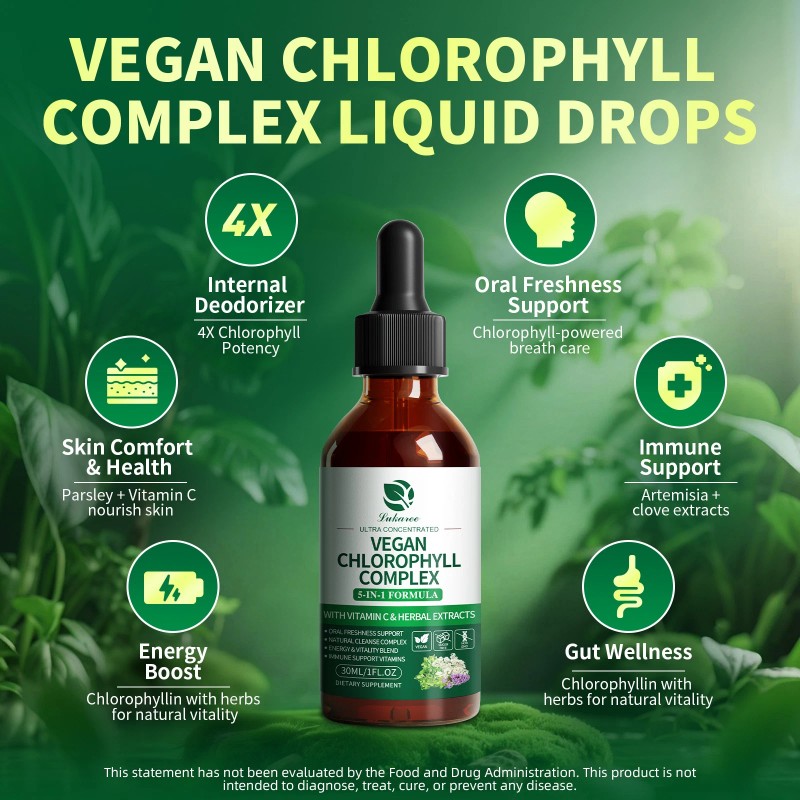 LUKAREE 2 Pack Liquid Chlorophyll Drops For Immune Support -