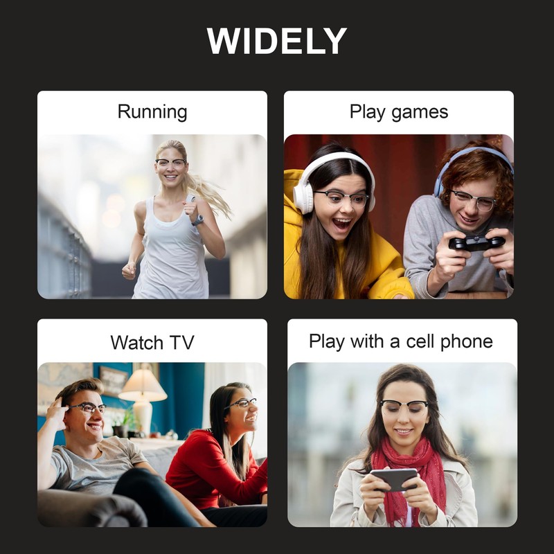 Blue Light Blocking Glasses Black Half Frame Clear Lens blue