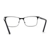 Mens Metal Half Rim Rectangular Reading Glasses All Black +3.5