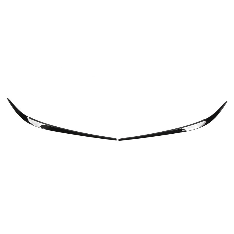 Pair Headlight Eyebrow Glossy Black Trim Front Left Right Decoration
