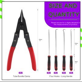 Swpeet 5Pcs Precision and Heavy Duty Lock Ring Plier Horseshoe Washer Pliers with Long Pick and Hook Tool Set, Pefect for Gear and Bearing Shafts Automobile Maintenance Tools