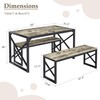 VECELO Kitchen Dining Table Set for 4, 55" Wood Rectangle