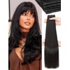 WIGNEE OVO Black Hair Extensions 20 Inch,100% Remy Human Hair,Double