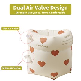 4PCS Inflatable Swim Arm Bands with Air Pump, Swimming Sleeves Arm Rings Tube Armlets Roll Up Arm Bands for Kids Toddlers and Adults(Dinosaur and Heart)