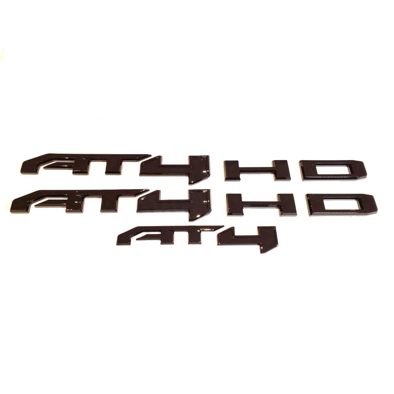6Pcs Kits AT4 HD Emblem Sierra Door Rear Badge Replacement