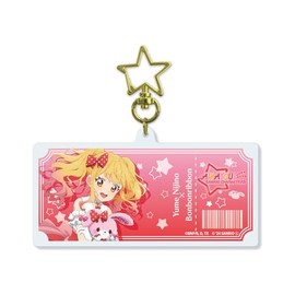Aikatsu! Series x Sanrio Characters 03 Rainbow Yume x Bonbon Ribon [Life Size Illustration] Deca Acrylic Key Holder with Star-shaped Nascan