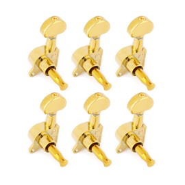 Holmer Sealed String Tuning Pegs Tuning Keys Machine Heads Tuners for Electric Guitar or Acoustic Guitar 6 In Line for Right Handed. (Gold)