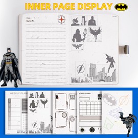 Y-times BATMAN Journal with Lock, Vintage Lock Notebook with Hero Pattern Pages, Superhero Themed Personal Secret Diary for Girls Boys Adult Teens (Notebook B)