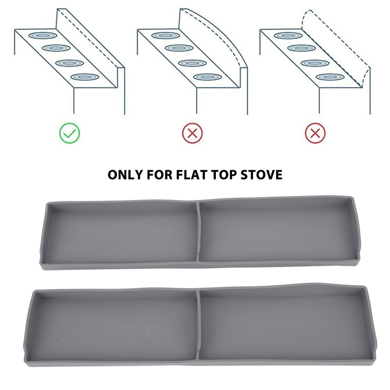 2PCS Stove Top Shelf Silicone Spice Rack Magnetic Back 2