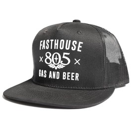 FASTHOUSE 805 Gas & Beer Trucker Hat (Black, One Size)