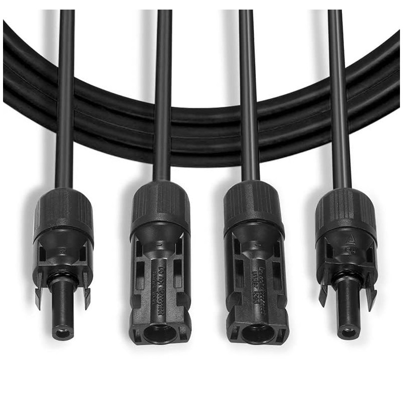 solartronics Verlängerungskabel 6mm² Solarkabel schwarz mit Stecker beidseitig für Solarmodule