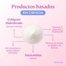 B-FIT B Colágeno con Astaxantina, Vitamina B3 y Vitamina C Liposomal, Polvo Sin Azúcar, Sin Sabor, 30 Porciones, 360g