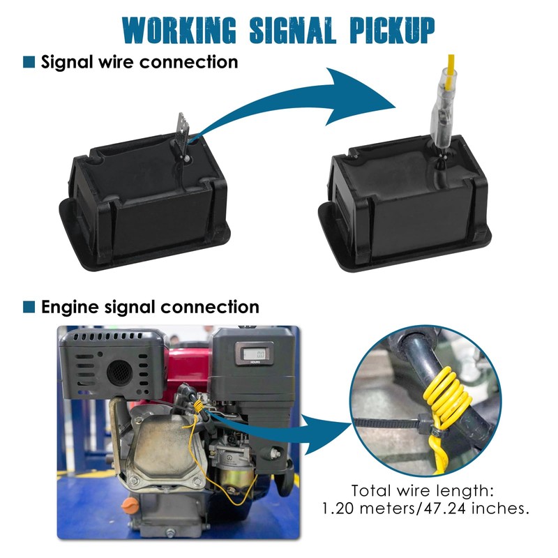 Runleader Digital Inductive Hour Meter, Waterproof Design for Lawn Mower