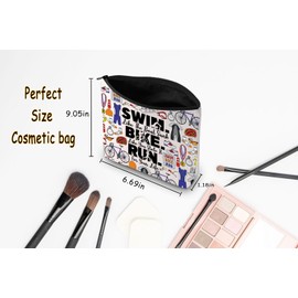 Triathlon Gift Swim Bike Run Cosmetic Bag for Race Finisher Sports Lover Gift (Swim Like The Boat CA Bag)
