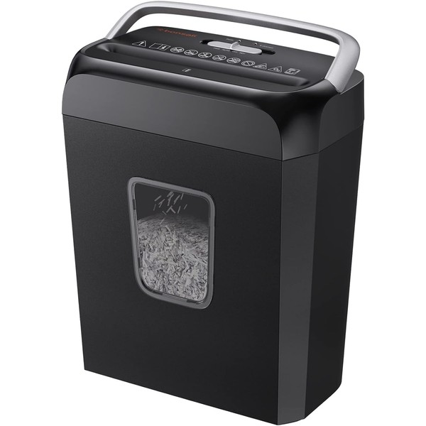 Bonsaii Paper Shredder for Home Use, 6 Sheet Crosscut Paper