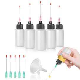 5 Pcs Needle Oiler (1 OZ), Medical Grade LDPE Oil Applicator, Precision Gun Oil Bottle with Extra Long 1.5 Inch Stainless Needle Tip 18Ga 21Ga - Easy to Use for Gun Oil, Knife, Hinges, Glue and More