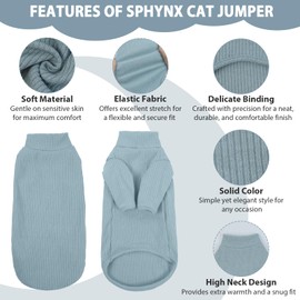 Hjyokuso Cat Clothes, Sphynx Cat Clothing, Sphynx Cat Jumper, Cat Clothes For Cats Only, Hairless Cat Jumper, Breathable Cat Pyjamas, Warm Cat Coat, Cat Sweater, Cat Vest For Sphynx, Devon Rex-XL