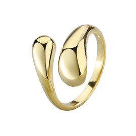 WPPHXY 14K Gold Plated Open Ring Adjustable Chunky Statement Rings for Women Men Minimalist Jewelry Gift, Color 1