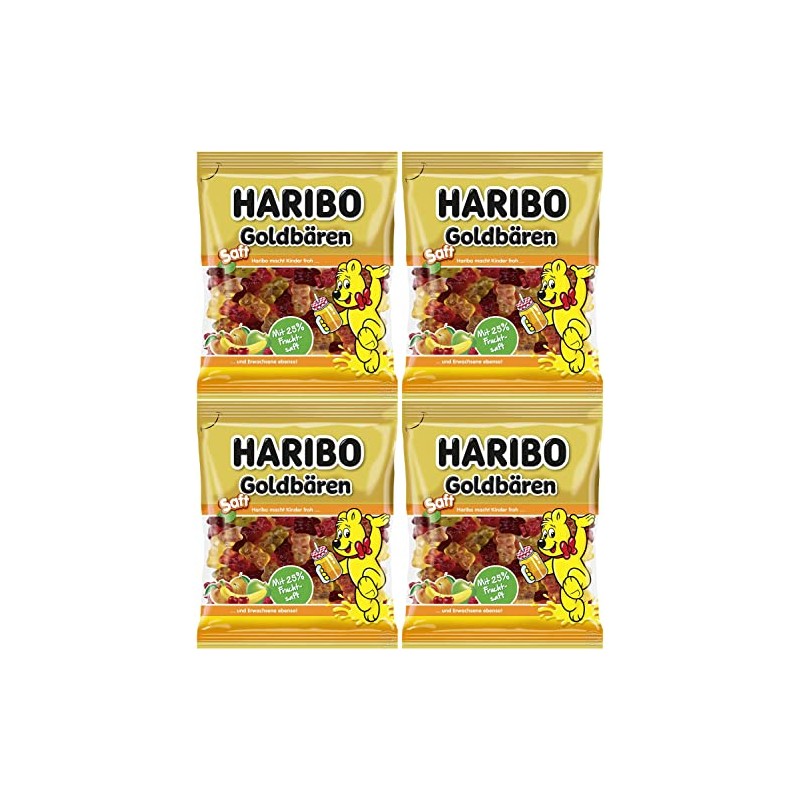 Haribo Saft (Juice) Goldbaeren Gummy Bear Candy 4-Pack (4 x