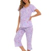 ENJOYNIGHT Womens Pajama Sets Cotton Summer Pjs Tops with Capri