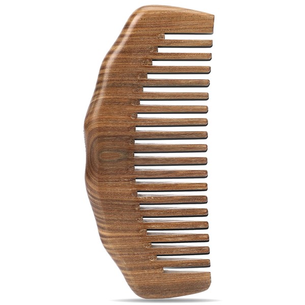 Wooden Comb Wide Tooth Comb Handmade Natural Green Sandalwood Hair Combs for Women Anti-Static Comb Detangling Comb Beard Comb for Men