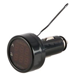 Laroal Digitales Voltmeter und Thermometer mit Doppelfunktion und Belastungstest, 12 V/24 V/36 V Autobatterie-Monitor mit breitem Spannungsbereich für LKWs, Busse und Fahrzeuge