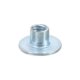 sourcing map M6 T-Nuts, 24pcs Carbon Steel Tee Nut Round Base Weld Nuts 8mm Height Through Hole Flange Insert Female Thread Plate Nuts