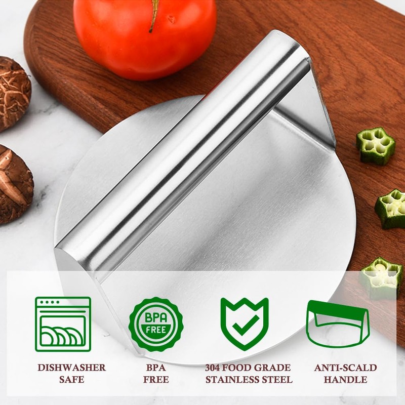 Armo® Stainless Steel Burger Press BBQ Grill Steak Burger Smasher