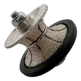 1-1/4" Full Bullnose Diamond Hand Profile Wheel for Granite, Marble, and Stone, 40/50 Grit, Shape V, 5/8"-11 Arbor