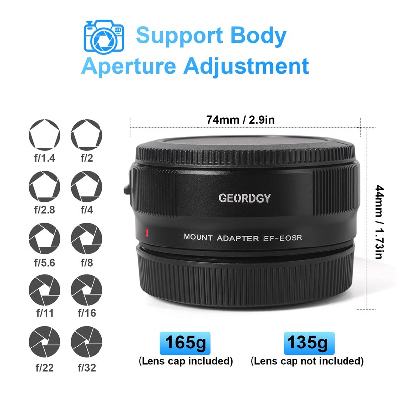 CZEBINS Lens Adapter, AF Adapter for Canon EF/EF-S Series Lenses