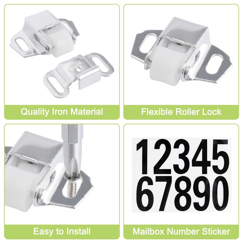 UFURMATE Mailbox Replacement Roller Catch Latch with Screws & Number