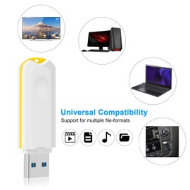 BorlterClamp 128GB USB Stick USB 3.0 Flash Drive Portable Memory Stick Stylish USB 3.0 Flash Drive USB Memory, White