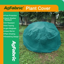 Agfabric Plant Covers Freeze Protection Dia11' Plant Winter Cover Freeze Cloths for Plants Drawstring Bags Shrub Jacket Warm Blanket,Dark Green
