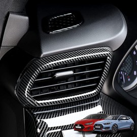 JUIVEEL Carbon Fiber Style Car Front Side Air Outlet Vent Frame Trim Compatible with Hyundai Veloster JS N Line 2019-2022 Automotive Accessories