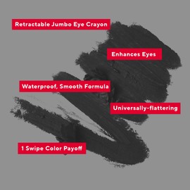 Mirabella Blackmail Retractable Eye Crayon – Waterproof Jumbo Eye Pencil & Cream Eyeshadow Stick, Long-Wear Black Eyeshadow for Women