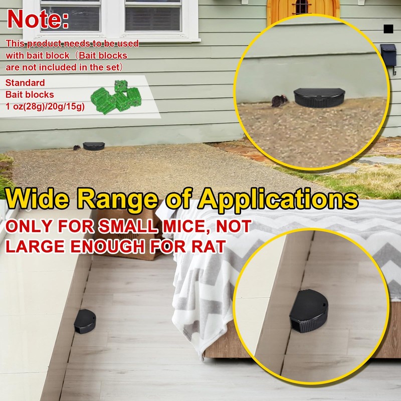Qualirey 12 Pcs Mouse Station with Keys, Mice Bait Stations