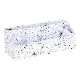 BIGSO ELISA Desk Organiser with 4 Compartments - Organiser System for Notes, Paper Clips, Pens etc. - Fibreboard and Paper Sorting Box - Black Speckled