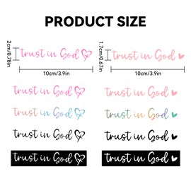 Tioollev 2 PCS Trust in God Rearview Mirror Decals, Automotive Vinyl Rear View Mirror Decorative Stickers, Waterproof Trust in God Stickers for Car Truck Laptop, Car Accessories (Heart-White)