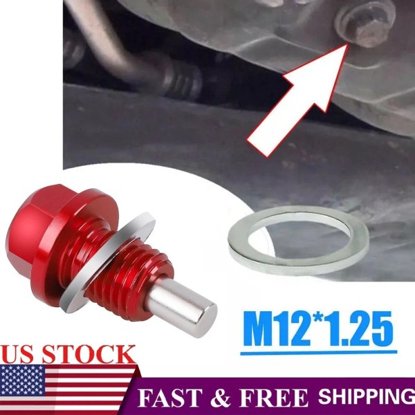 auto-DE M12x1.25 Car Engine Magnetic Oil Drain Plug Screw Nut