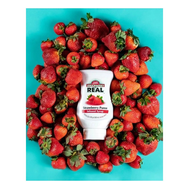 Reàl Infused Exotics Strawberry Reàl, Strawberry Puree Infused Syrup, 16.9