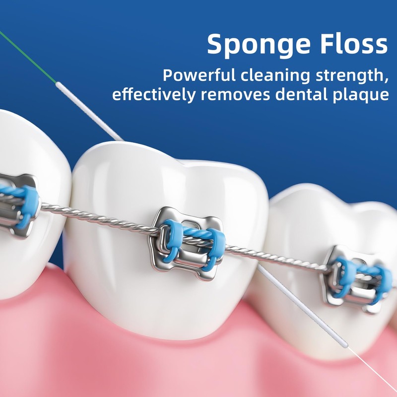RioRand Dental Floss for Braces, Bridges, and Implants, PTFE &