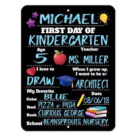 Honey Dew Gifts School Chalkboard Style Photo Prop Tin Sign (First Day Two 9x12)