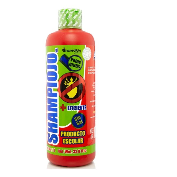 Shampoo para piojos liendres Incredible Shampiojo 1 litro con cepillo