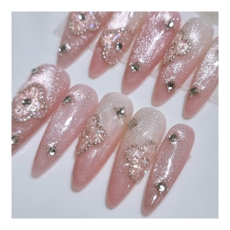 Lucky Spring Handmade Nail Tips - Long Square / 럭키