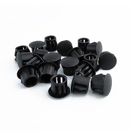 Qrity 20 Pcs Plastic Hole Plugs, 8mm Round Button Plugs, Snap on Type Screw Cap, Furniture Hole Plugs, Drilling Cover Caps Screw Hole Plugs Black for Cabinet Desk Table Chair Cupboard Wardrobe